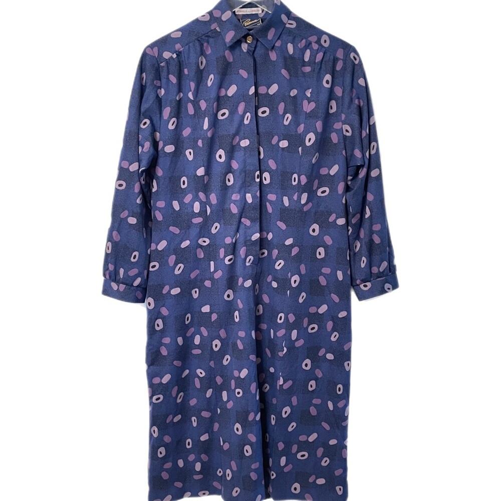 Presence Long Sleeve Button Front Midi Dress Sz 42